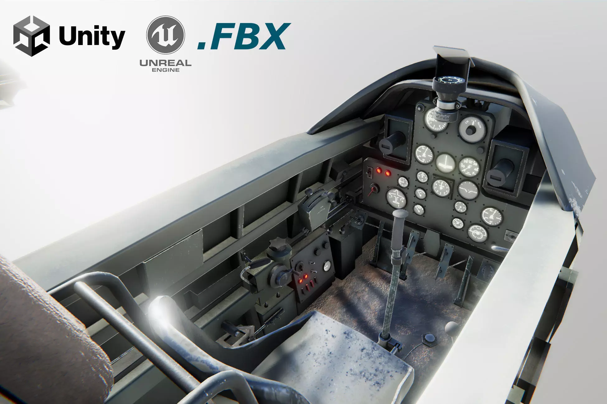 Airplane Cockpits Low-poly 3D model_0