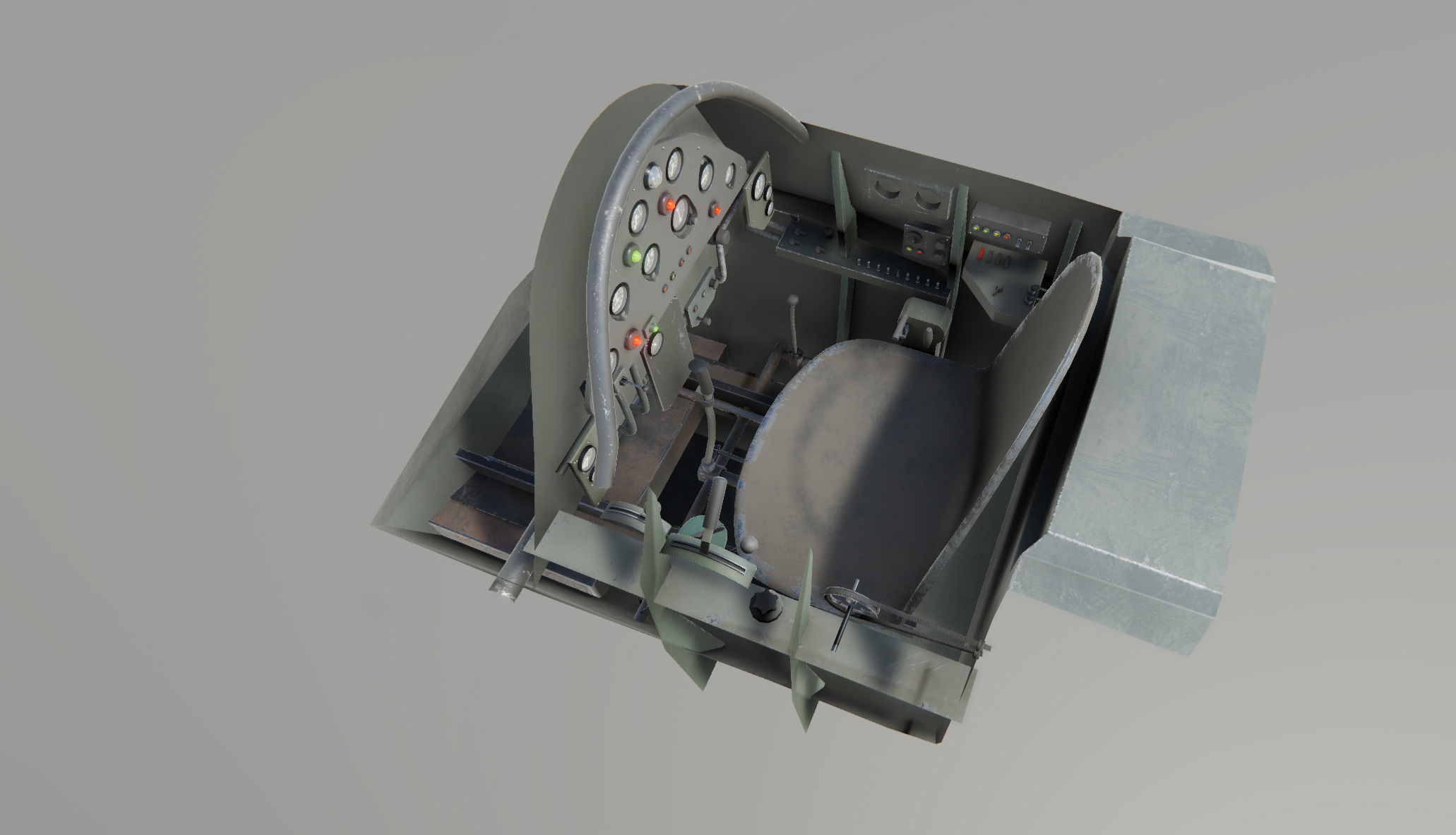 Airplane Cockpits Low-poly 3D model_13