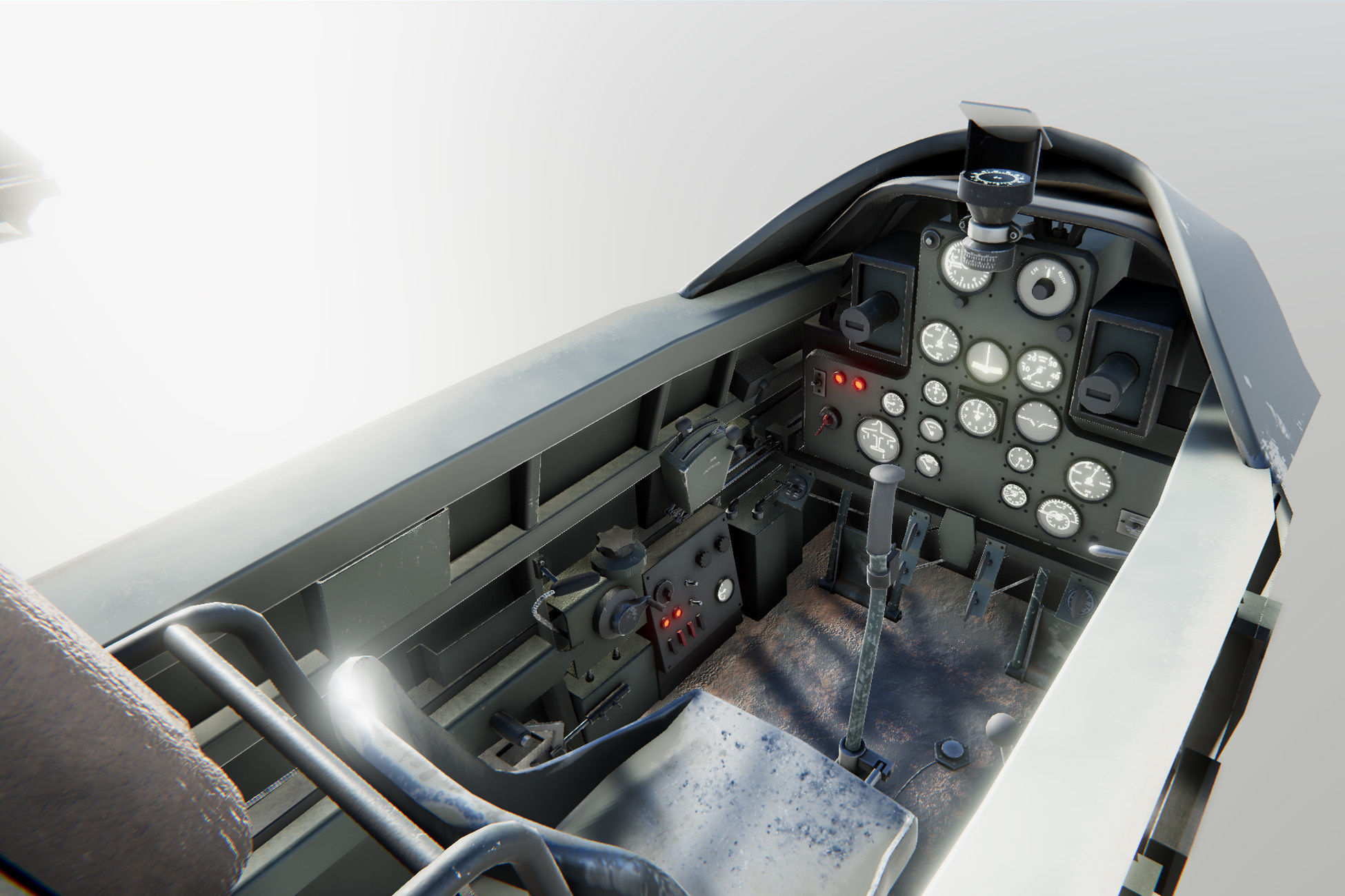 Airplane Cockpits Low-poly 3D model_2