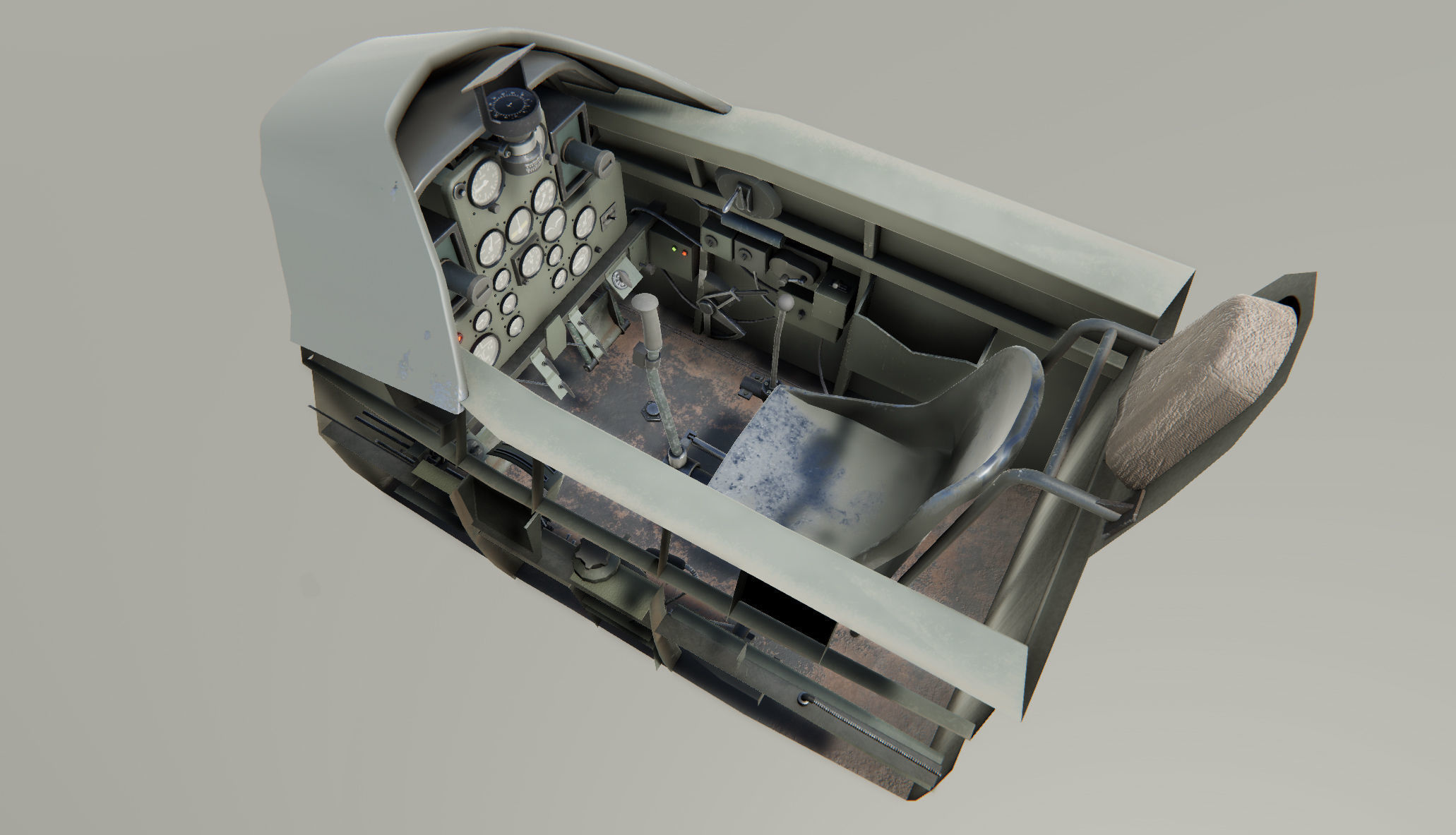 Airplane Cockpits Low-poly 3D model_17