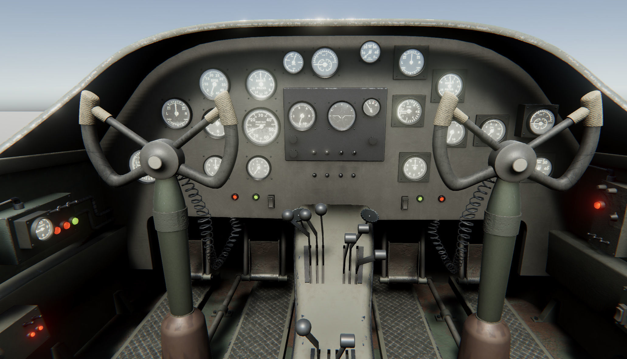 Airplane Cockpits Low-poly 3D model_5