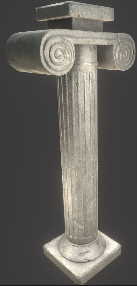 Pillar greek column Free low-poly 3D model_2