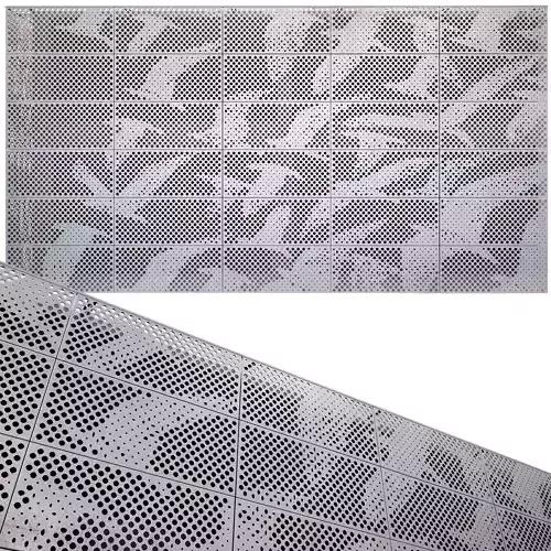 perforated metal panel N14 3D model 3D model