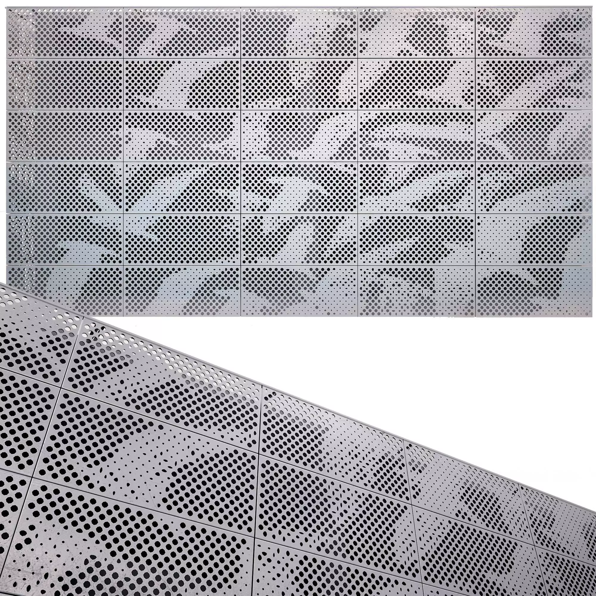 perforated metal panel N14 3D model 3D model_0