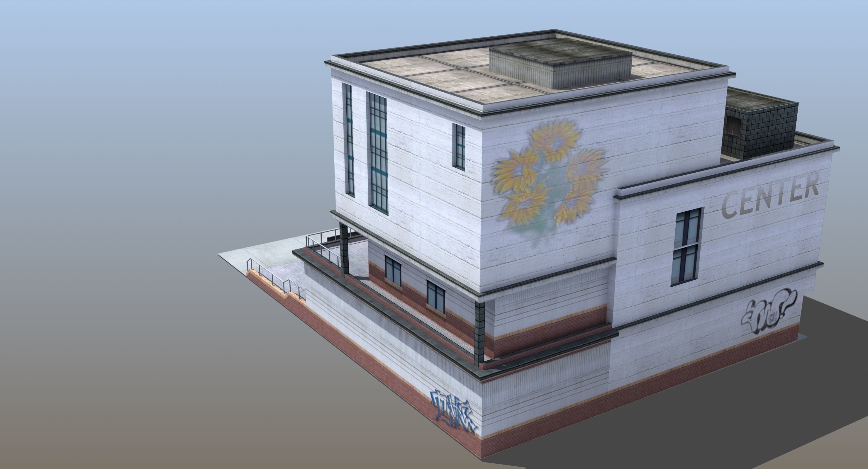 Modern School Building 3D model_18