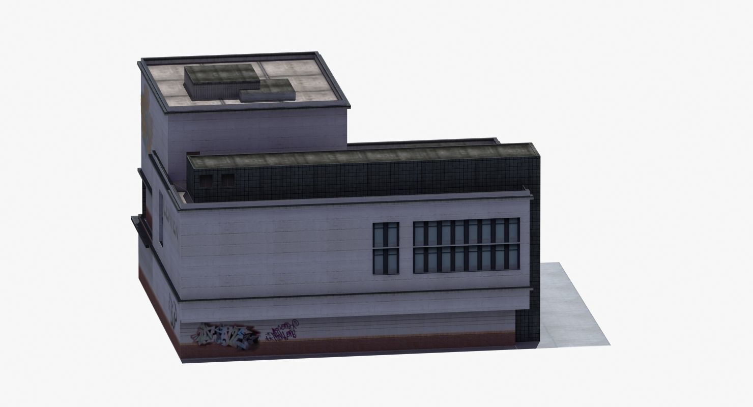 Modern School Building 3D model_38
