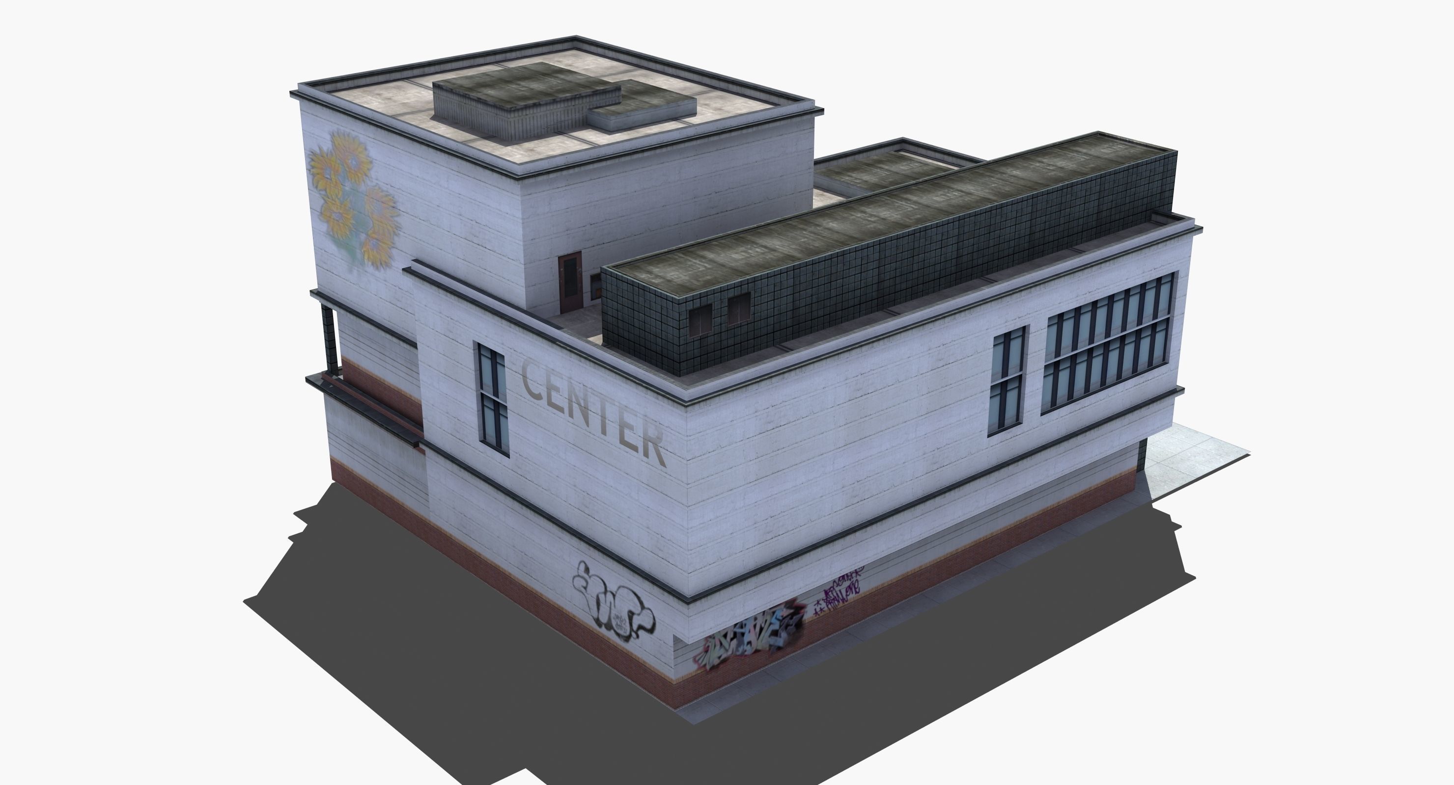 Modern School Building 3D model_6