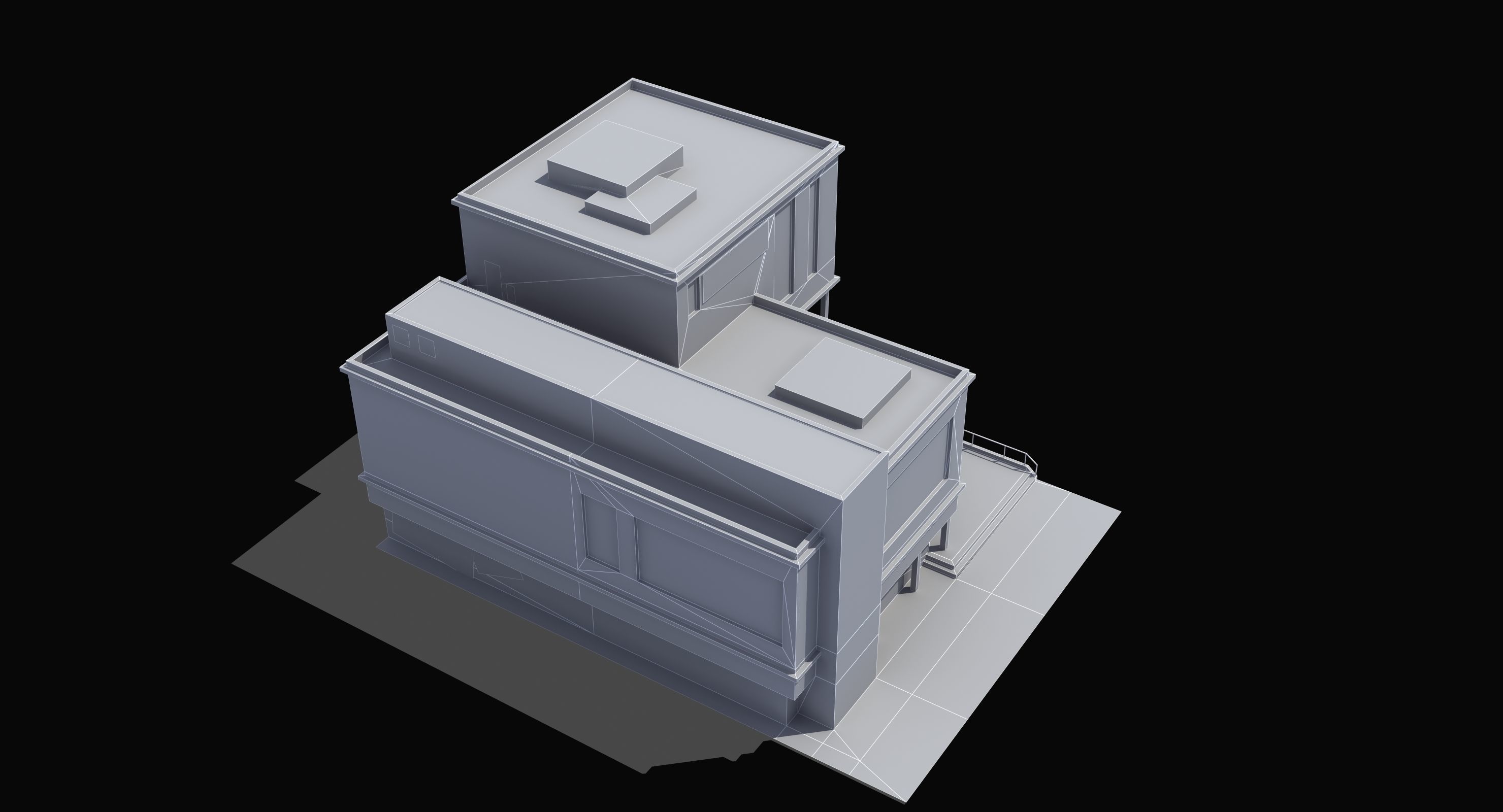 Modern School Building 3D model_3