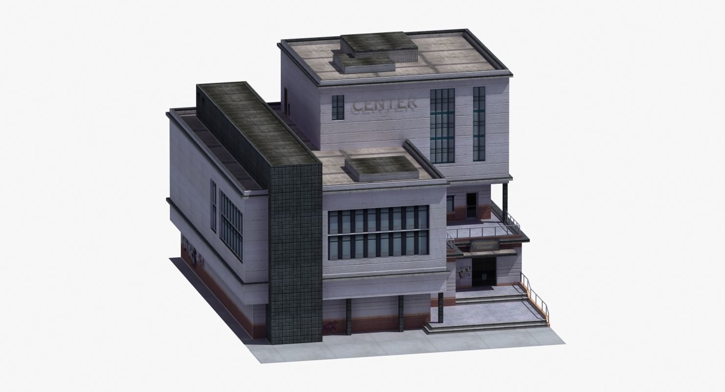 Modern School Building 3D model_33