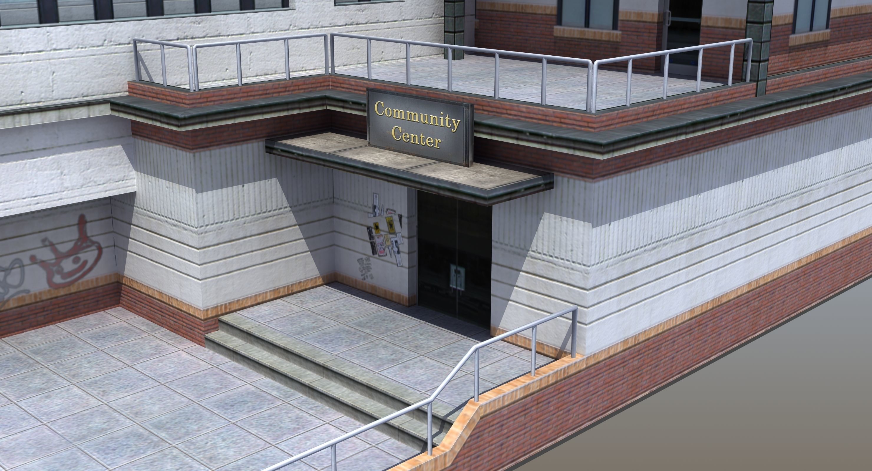 Modern School Building 3D model_23