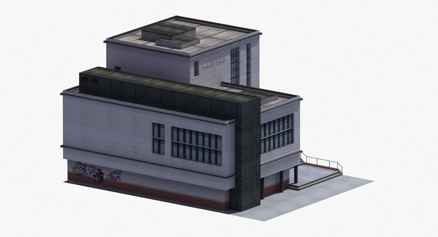 Modern School Building 3D model_32
