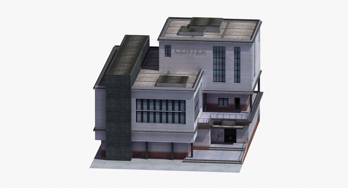 Modern School Building 3D model_41