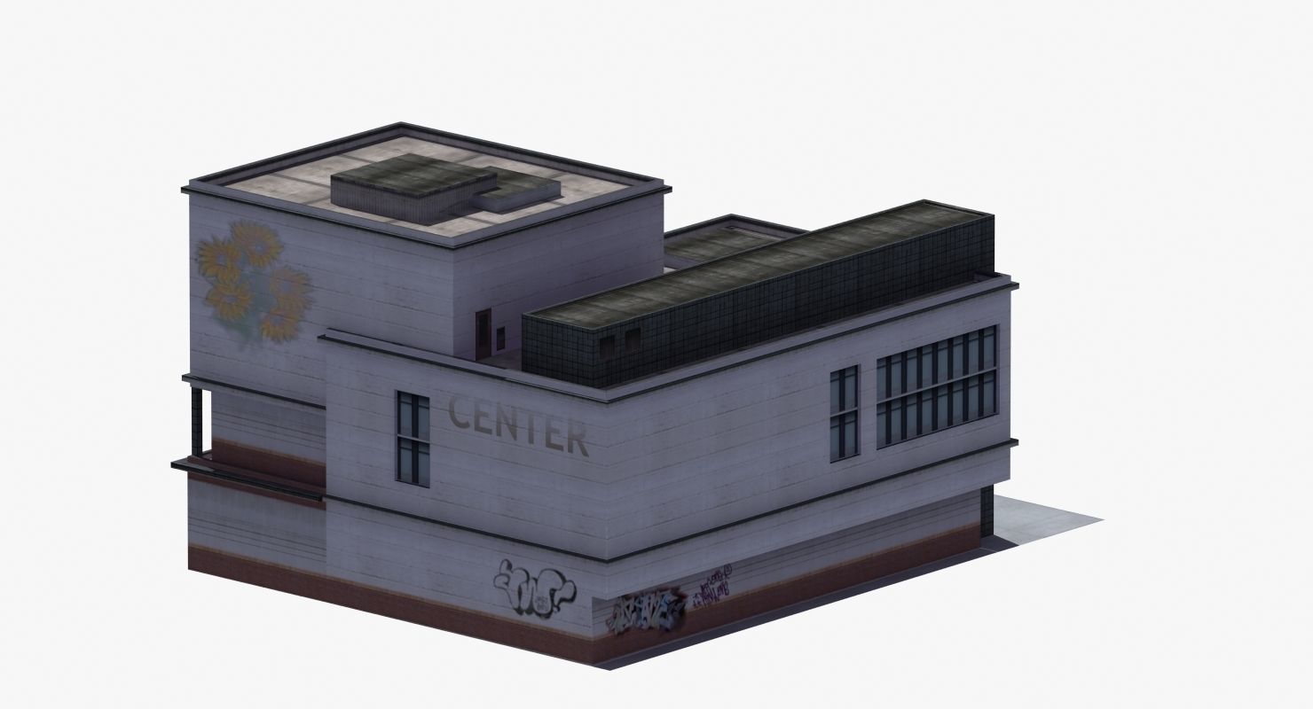 Modern School Building 3D model_39