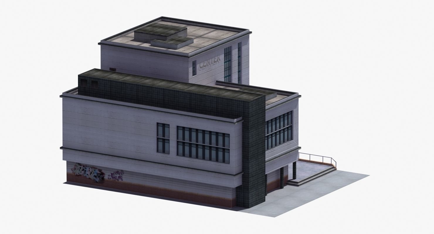Modern School Building 3D model_37