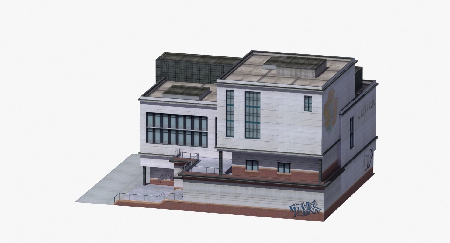 Modern School Building 3D model_26