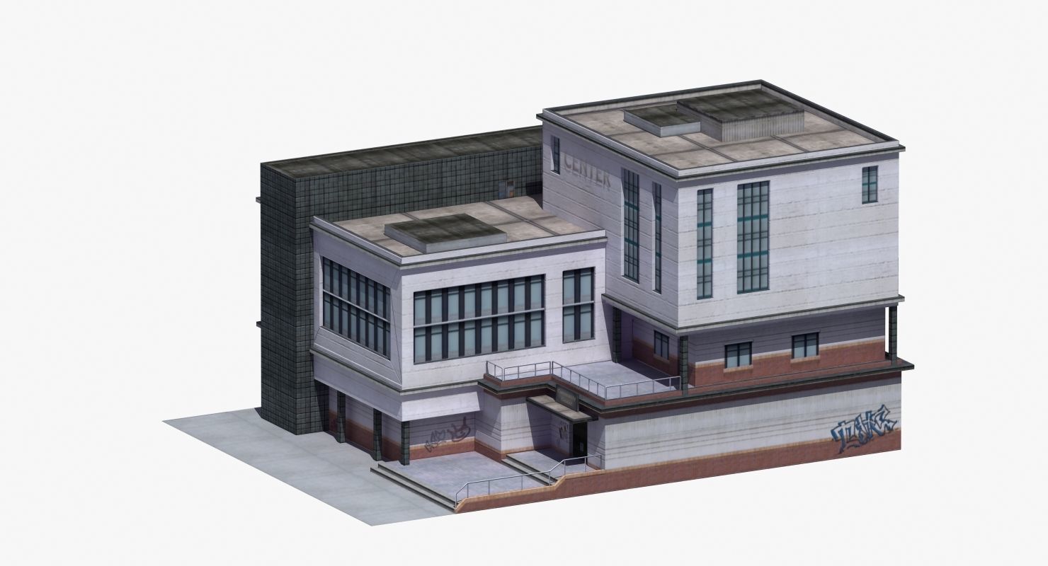 Modern School Building 3D model_30