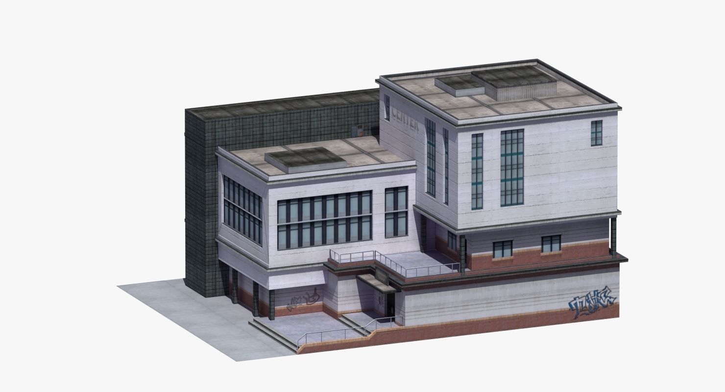 Modern School Building 3D model_28