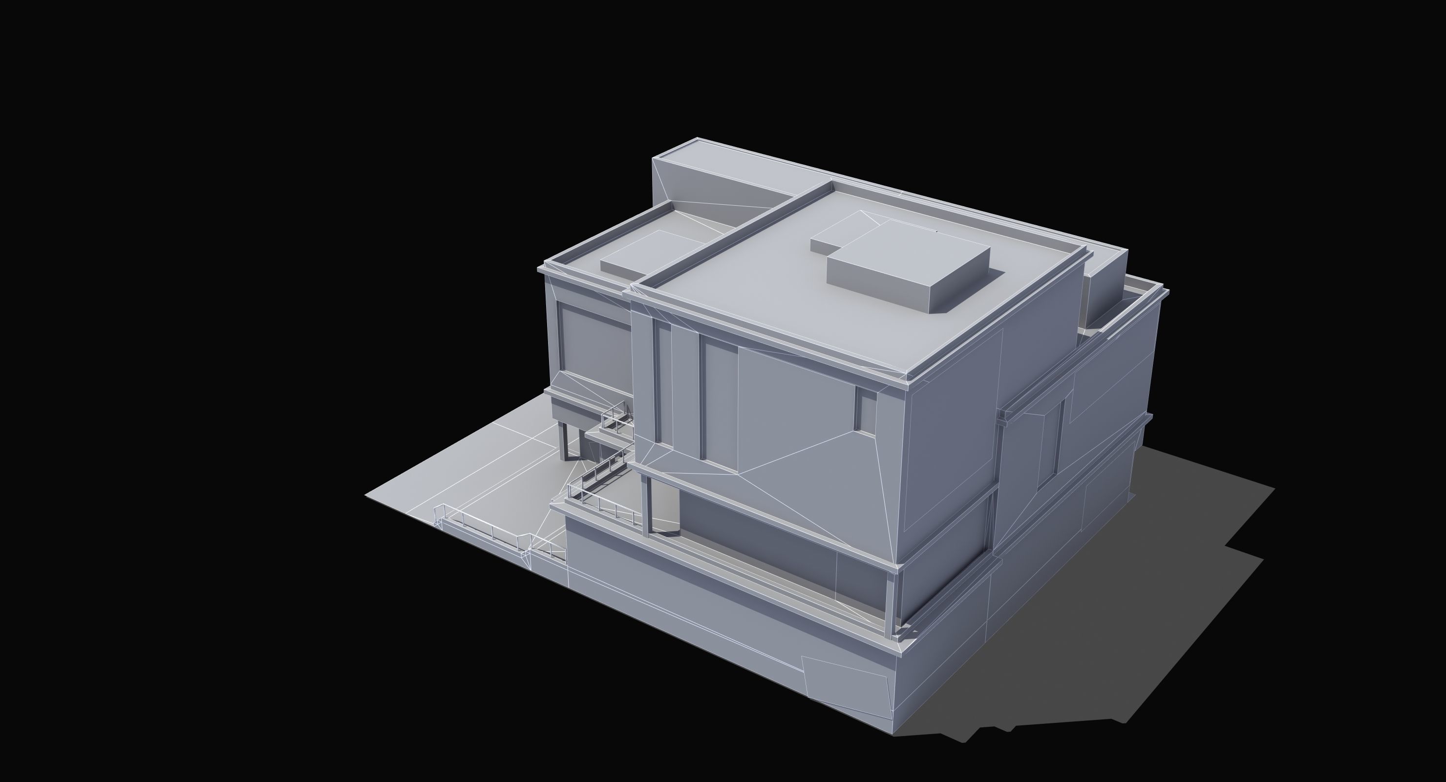 Modern School Building 3D model_11