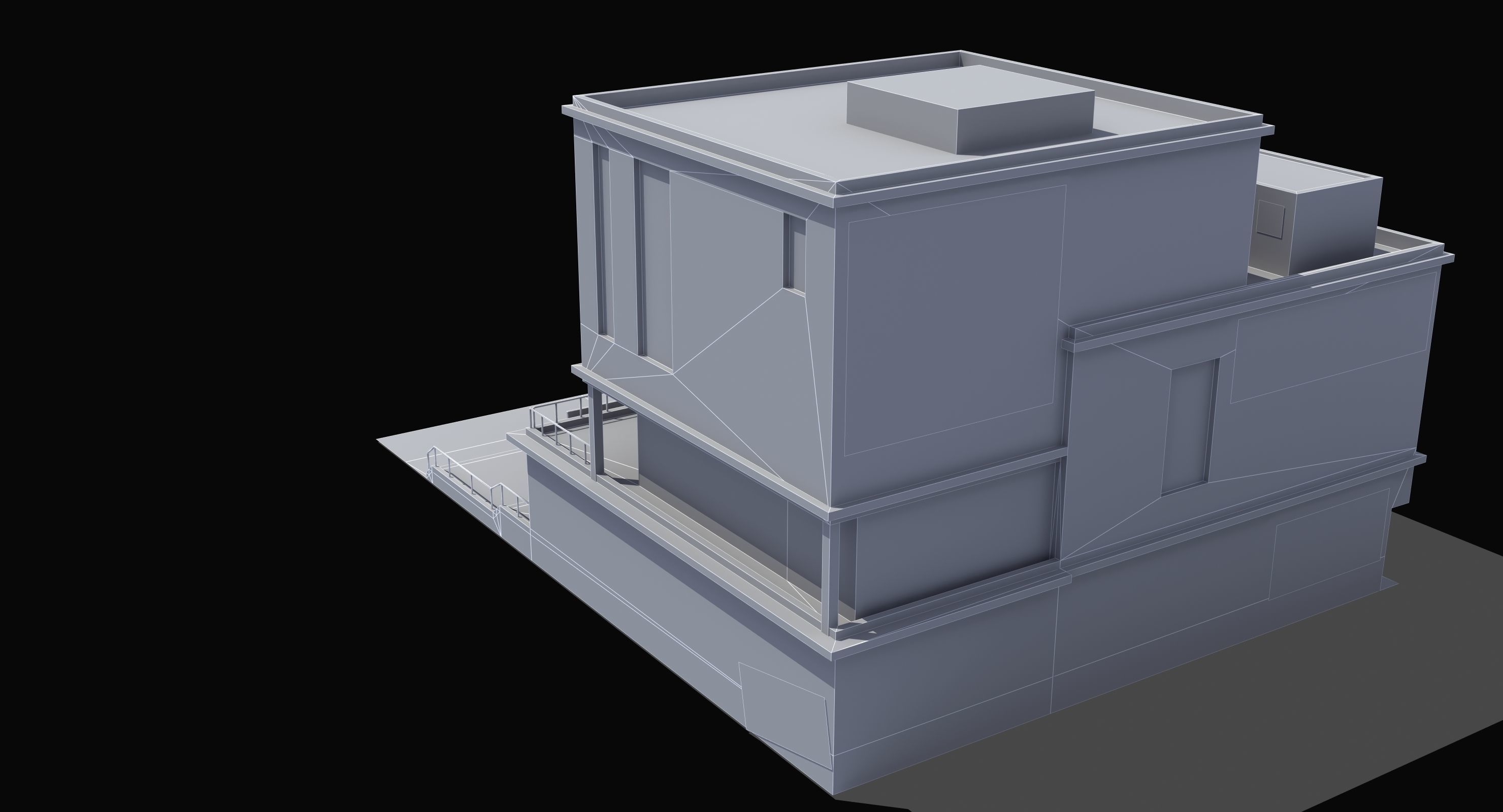 Modern School Building 3D model_8