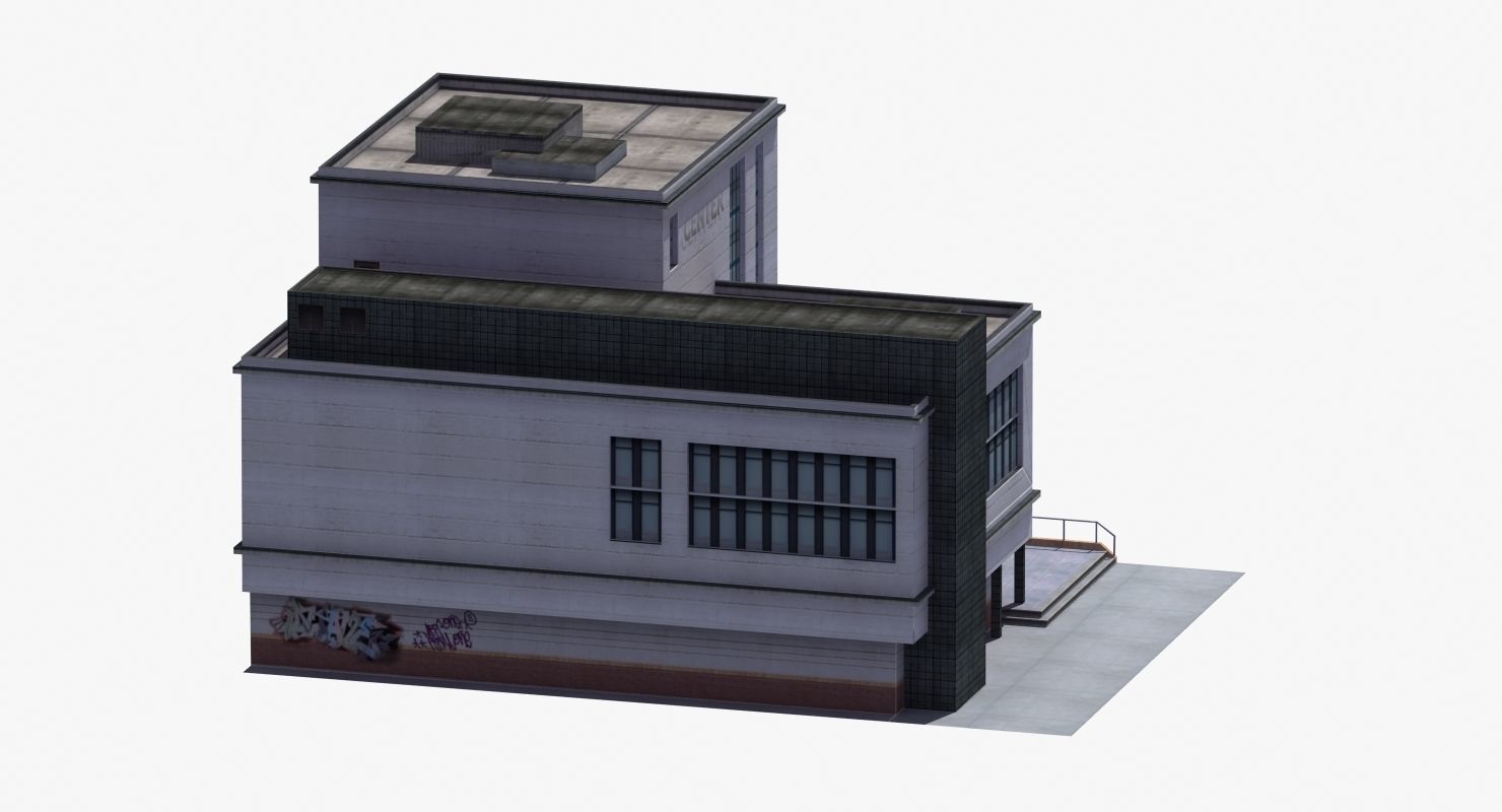 Modern School Building 3D model_43