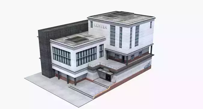 Modern School Building 3D model