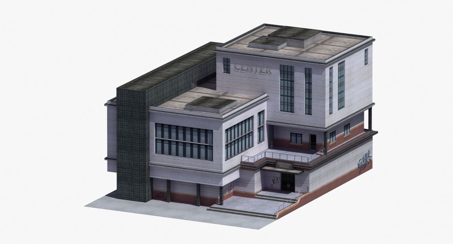 Modern School Building 3D model_31