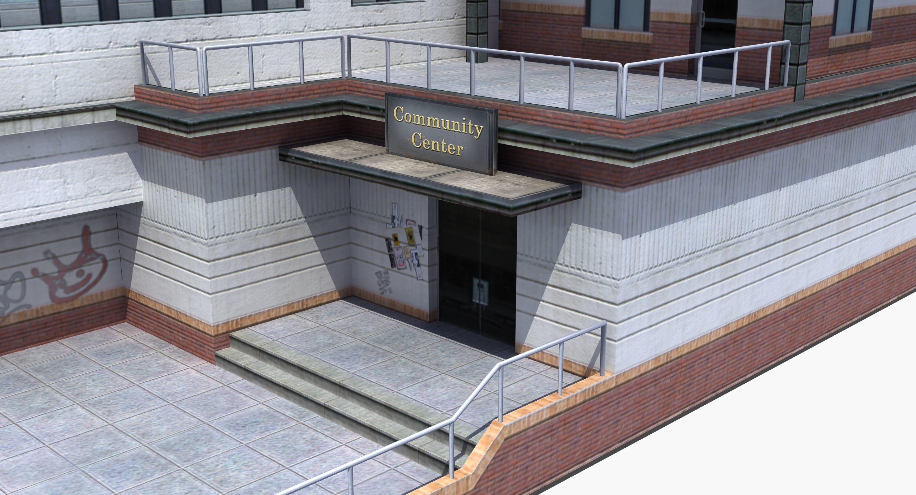 Modern School Building 3D model_17