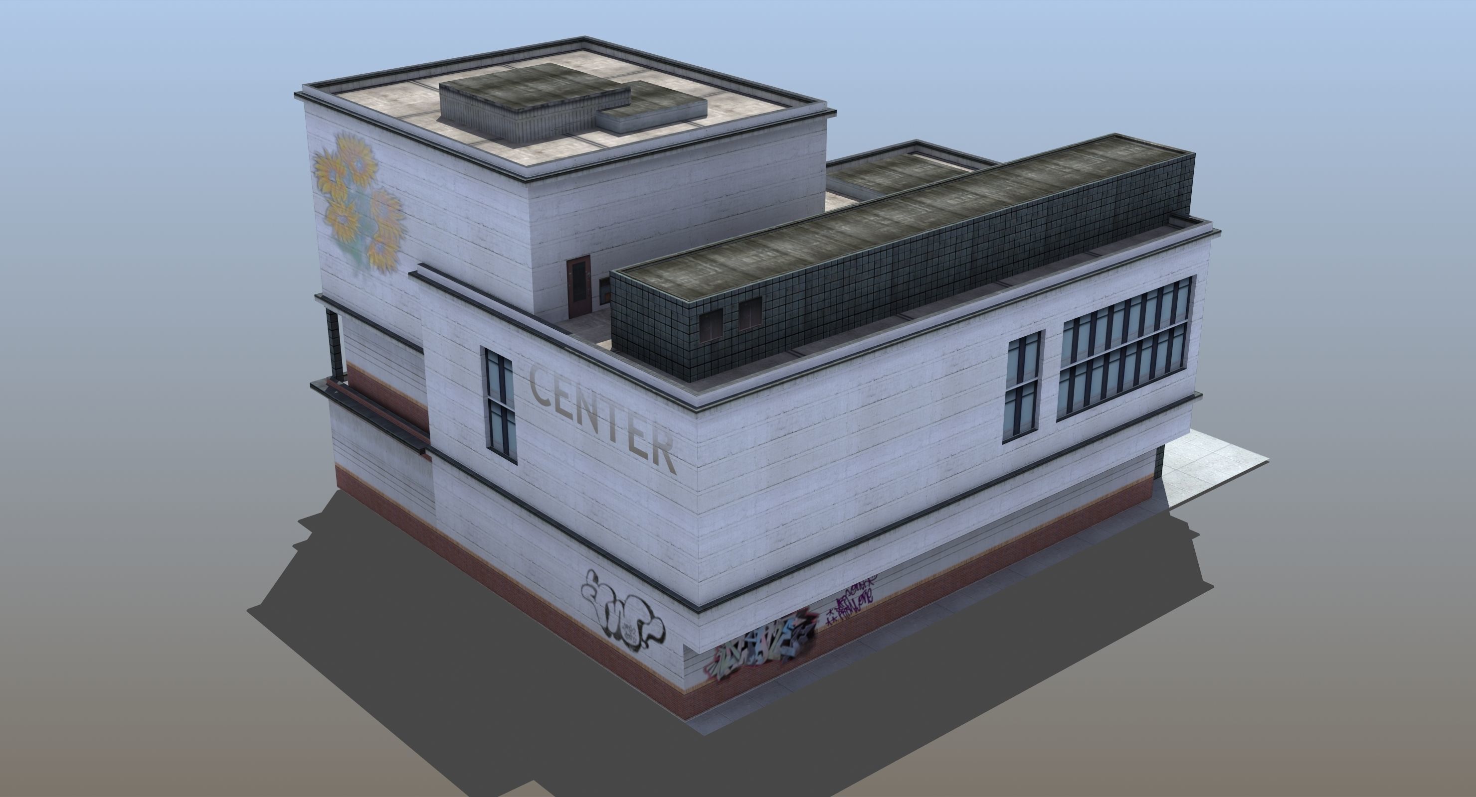 Modern School Building 3D model_19