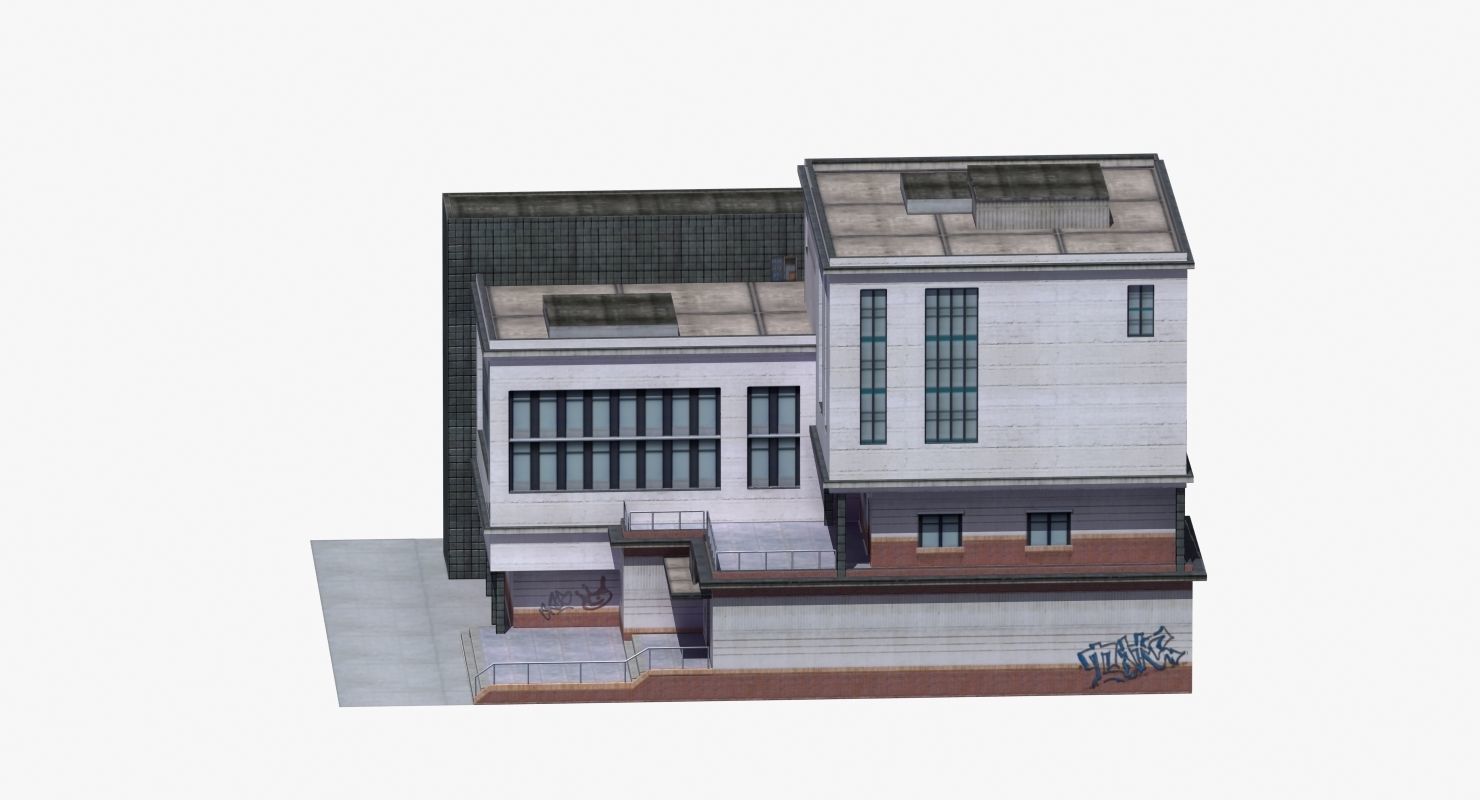 Modern School Building 3D model_46