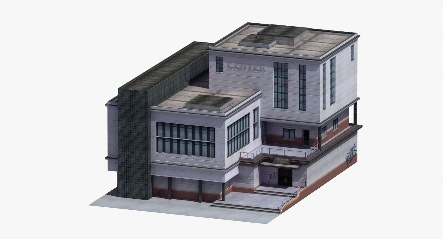 Modern School Building 3D model_35