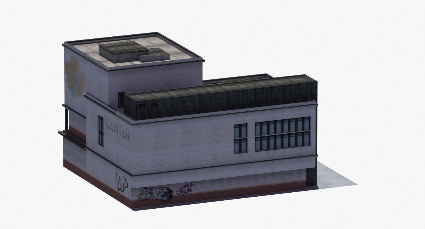 Modern School Building 3D model_44