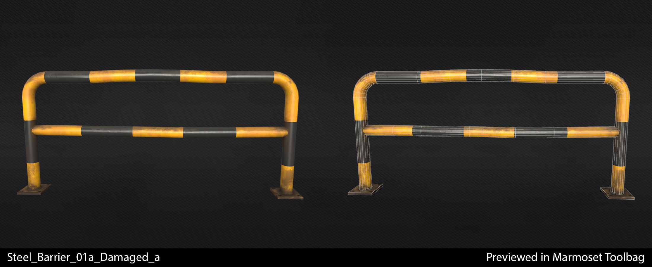 Steel Barriers - In-Game Ready  Low-poly 3D model_2