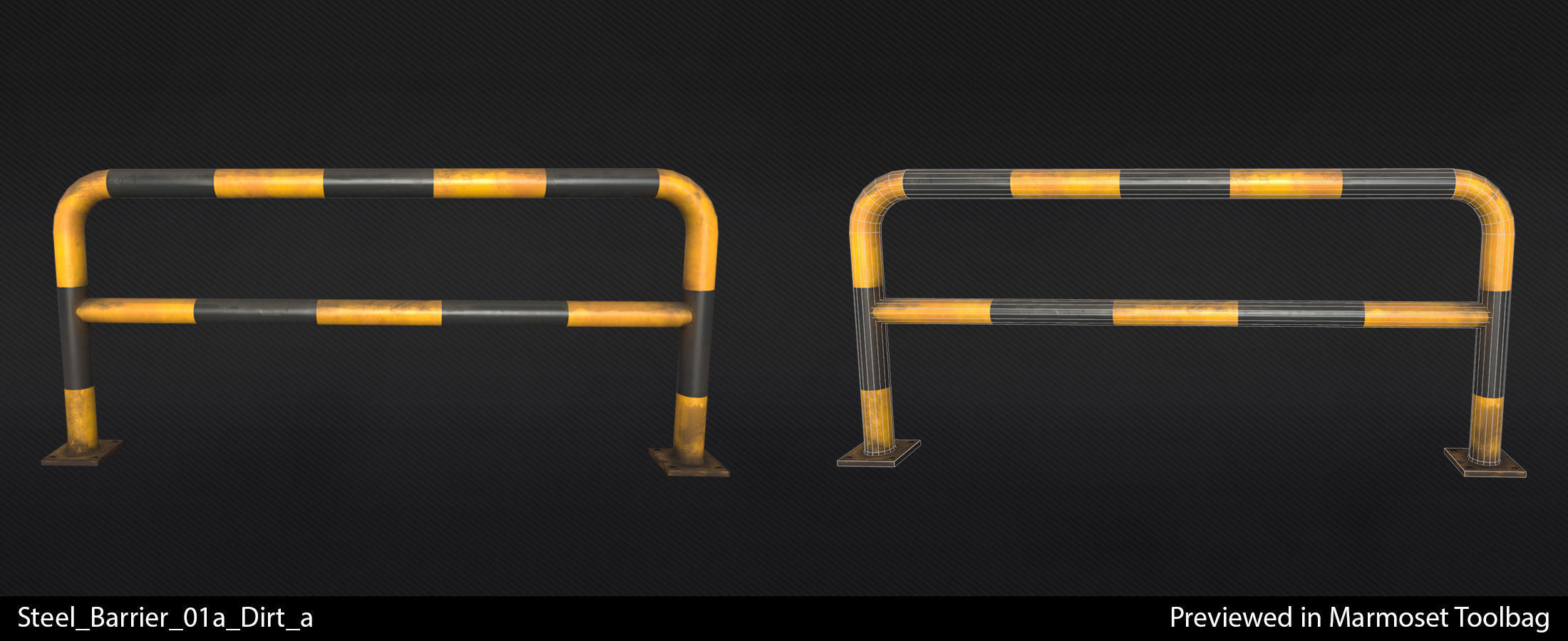 Steel Barriers - In-Game Ready  Low-poly 3D model_3