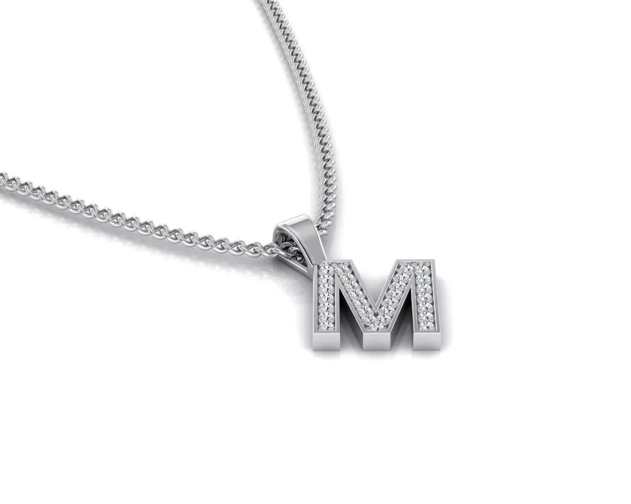 Pendant M with letter 3D print model