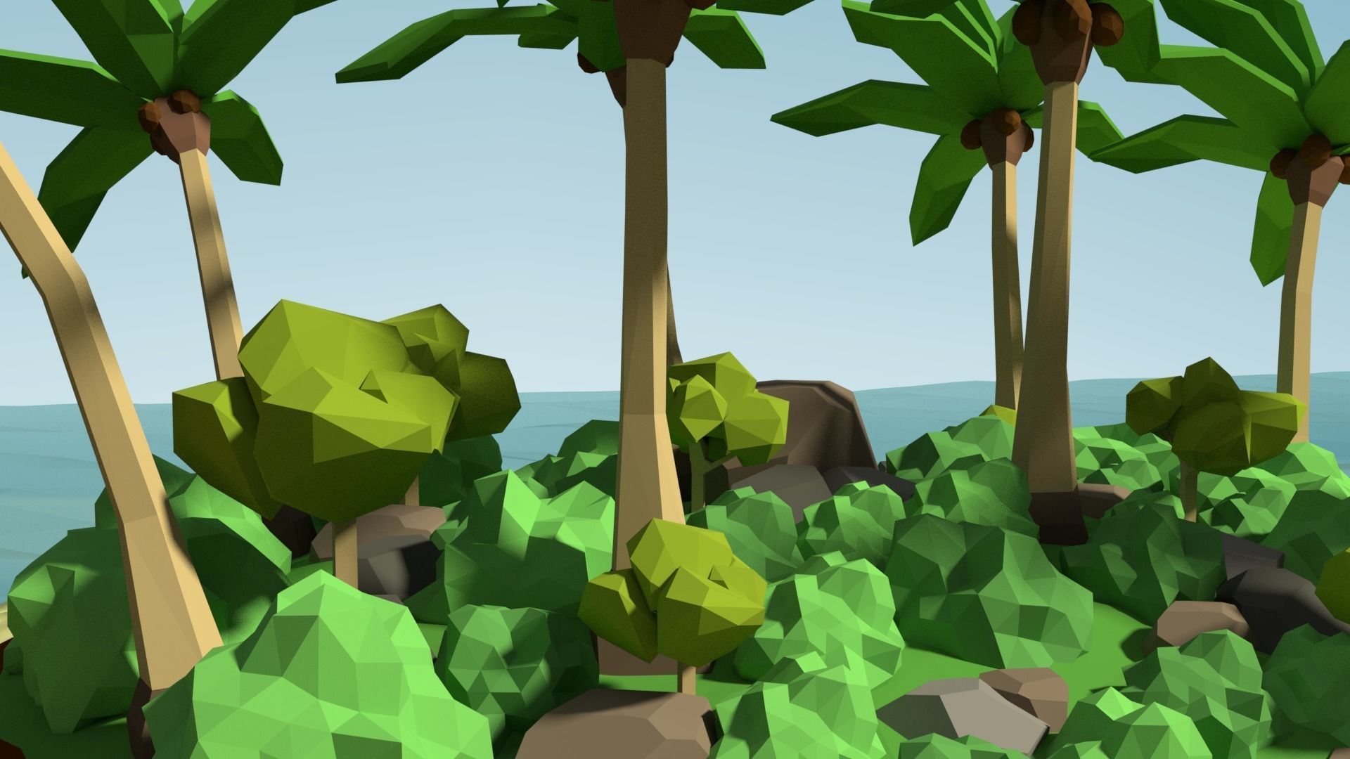Low Poly Desert Island Kit Free low-poly 3D model_2