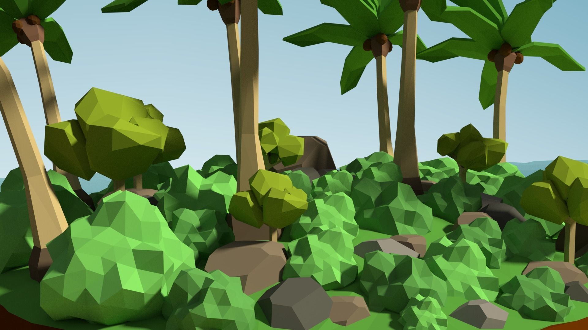 Low Poly Desert Island Kit Free low-poly 3D model_3