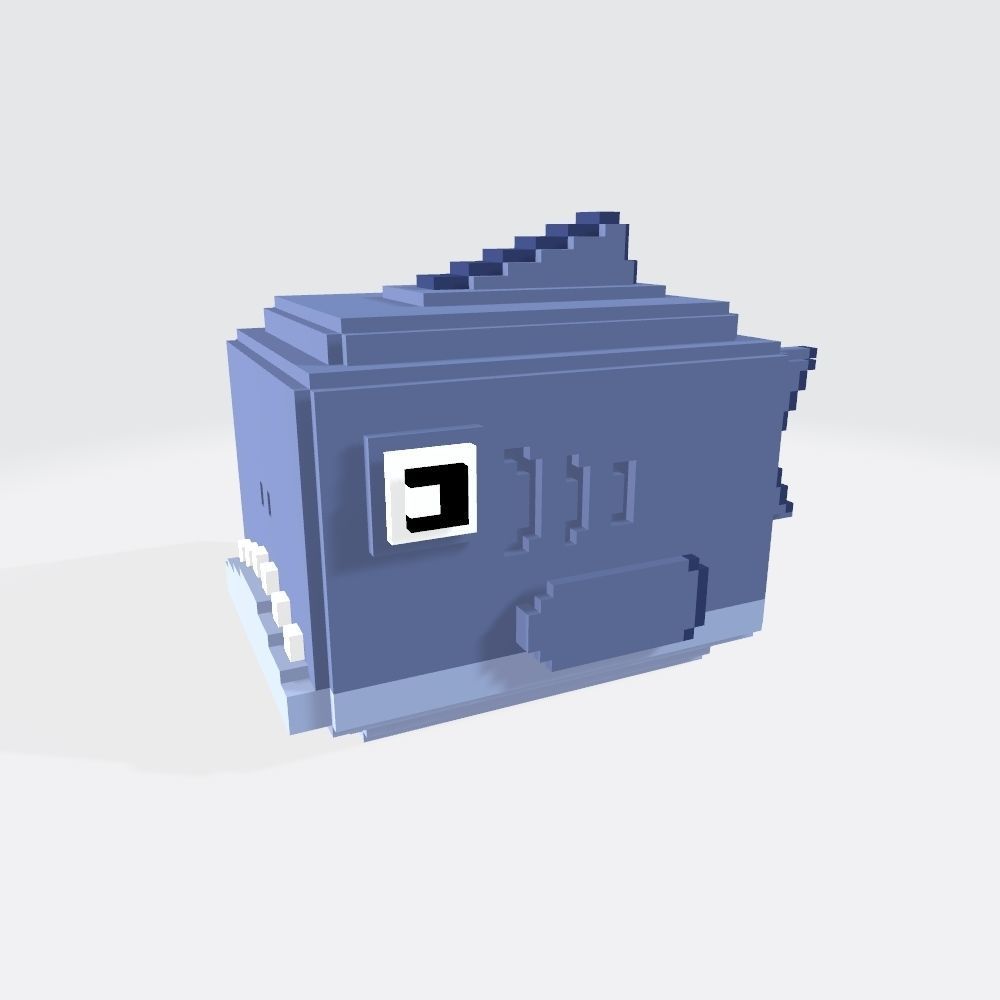 Voxel Fish Low-poly 3D model_3