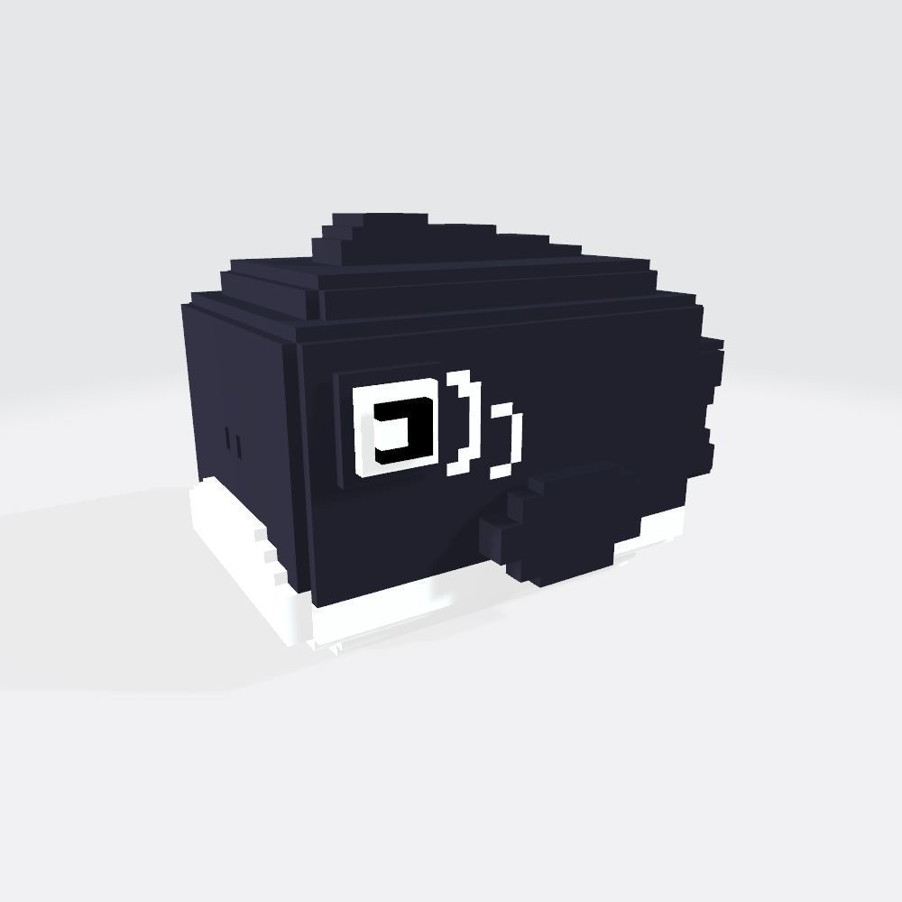 Voxel Fish Low-poly 3D model_4