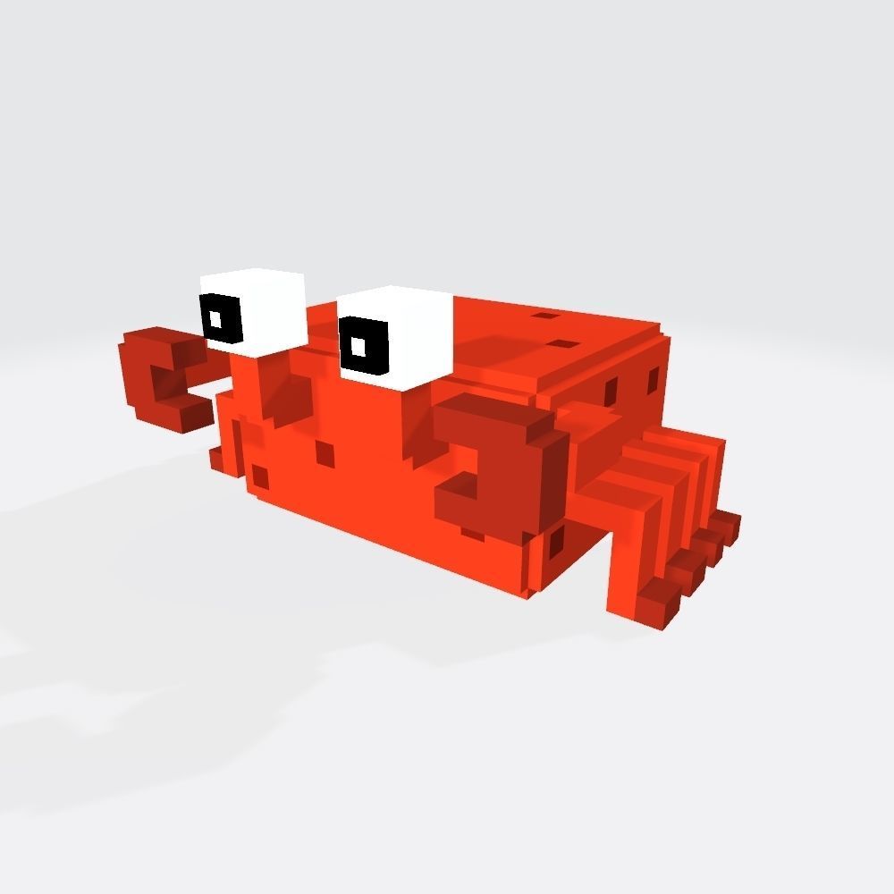 Voxel Fish Low-poly 3D model_6