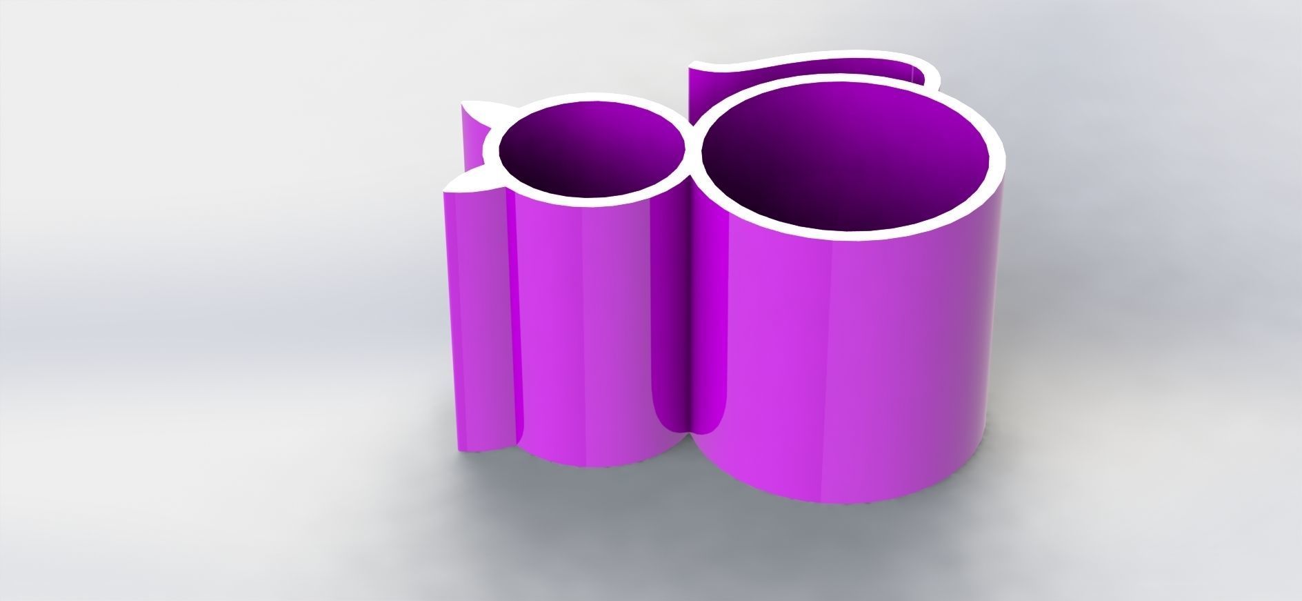 Cat Pen Holder Simple  3D print model_3