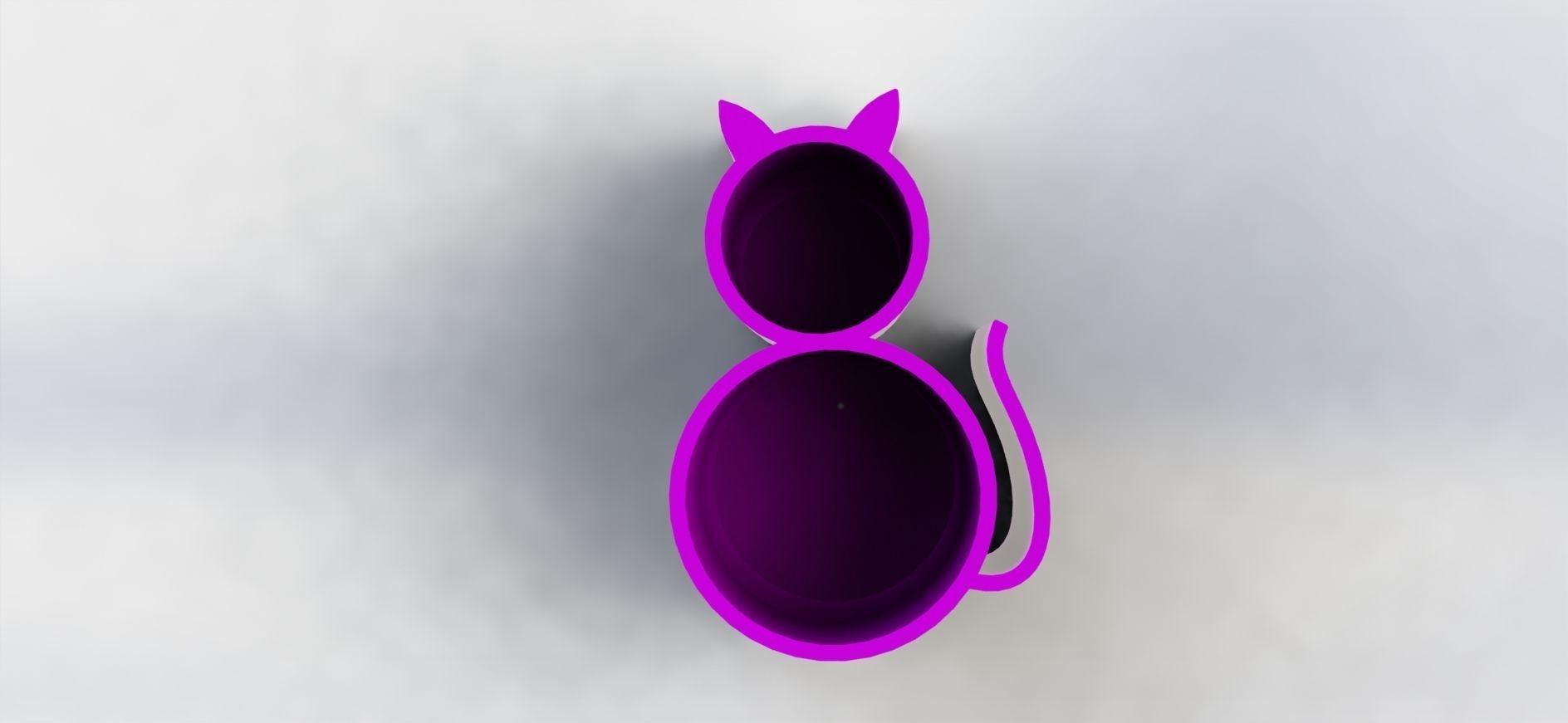 Cat Pen Holder Simple  3D print model_5