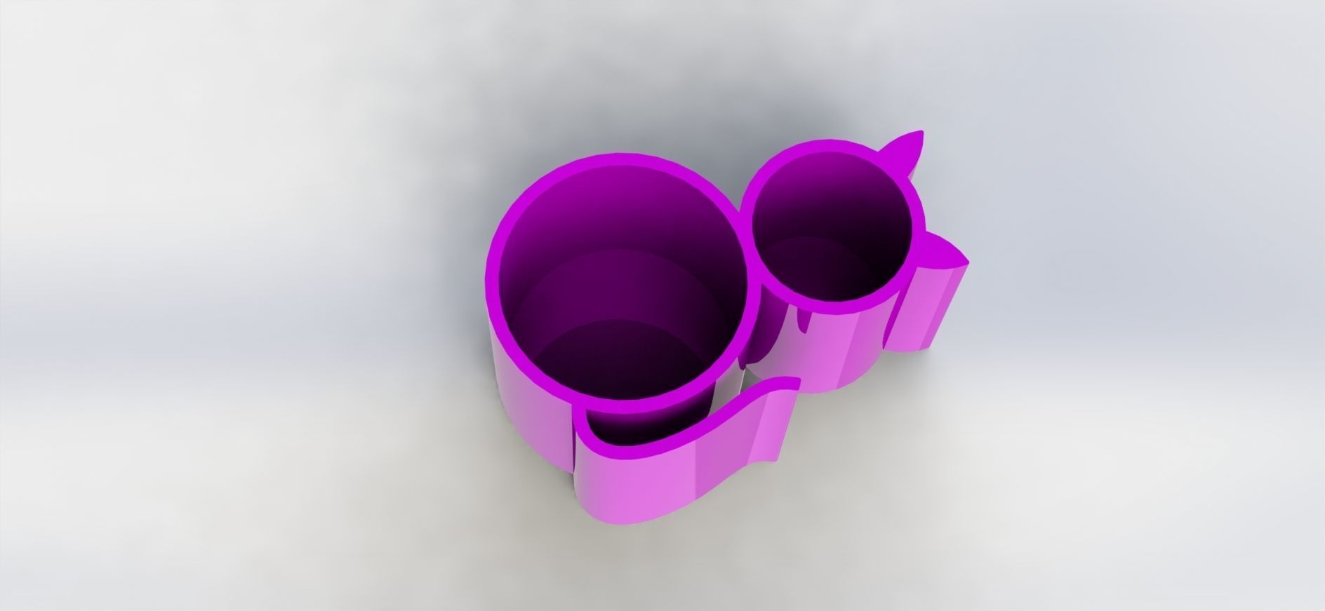 Cat Pen Holder Simple  3D print model_2