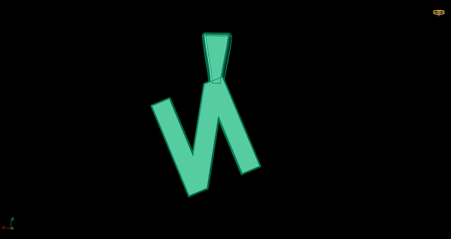 Pendant N letter with lights 3D print model_10