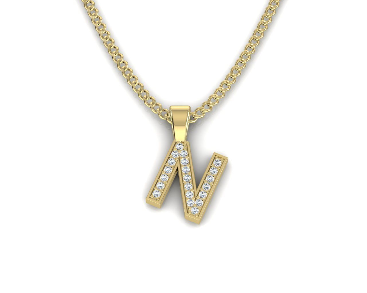 Pendant N letter with lights 3D print model_3