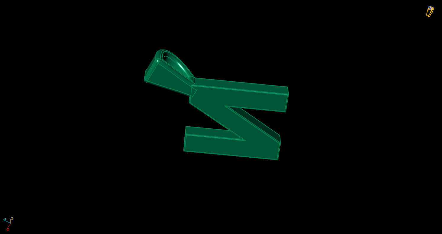 Pendant N letter with lights 3D print model_9