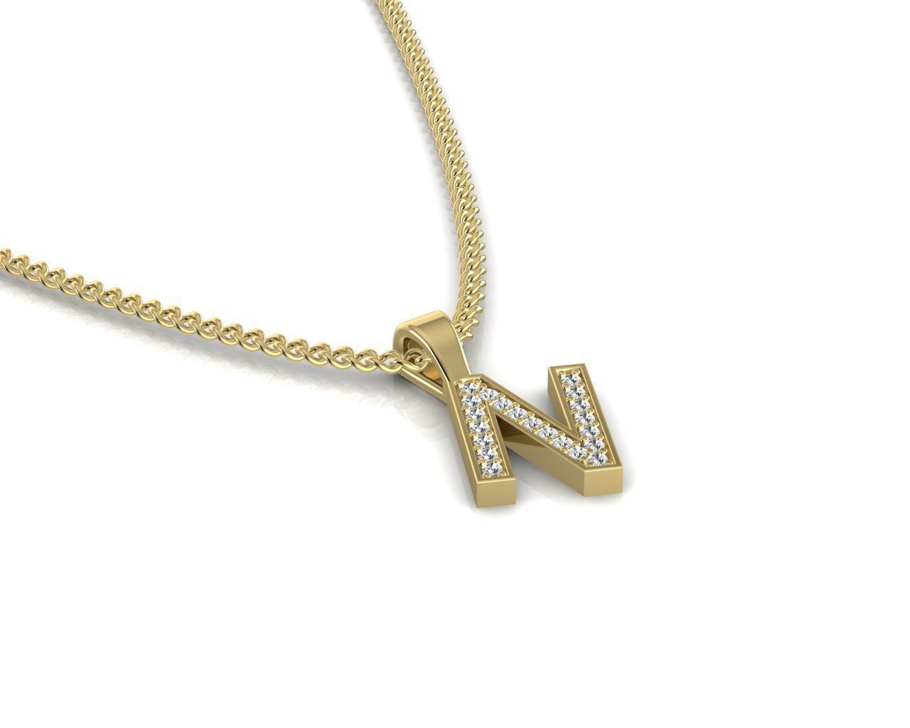 Pendant N letter with lights 3D print model_1