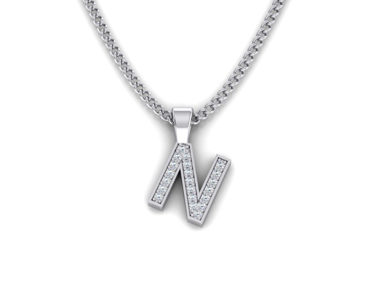 Pendant N letter with lights 3D print model_2