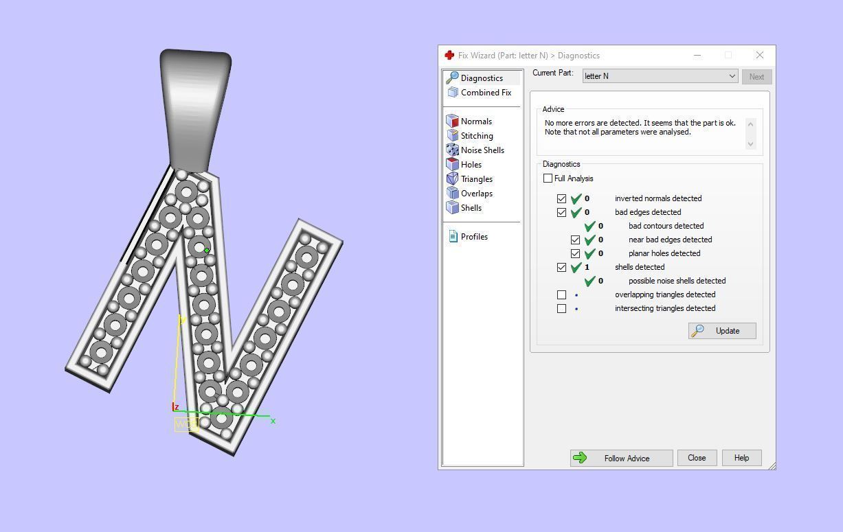 Pendant N letter with lights 3D print model_13
