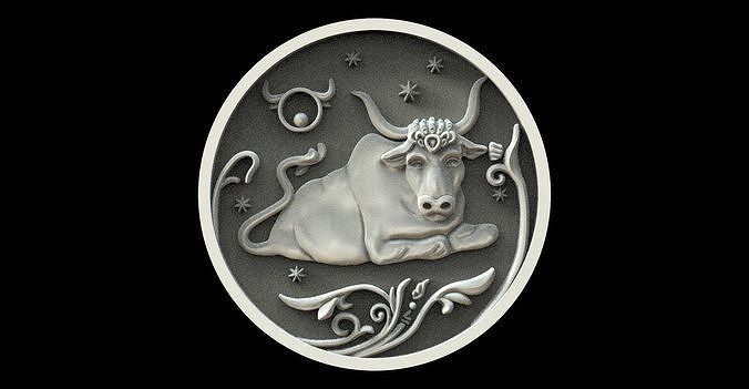  Taurus zodiac sign pendant 3D print model