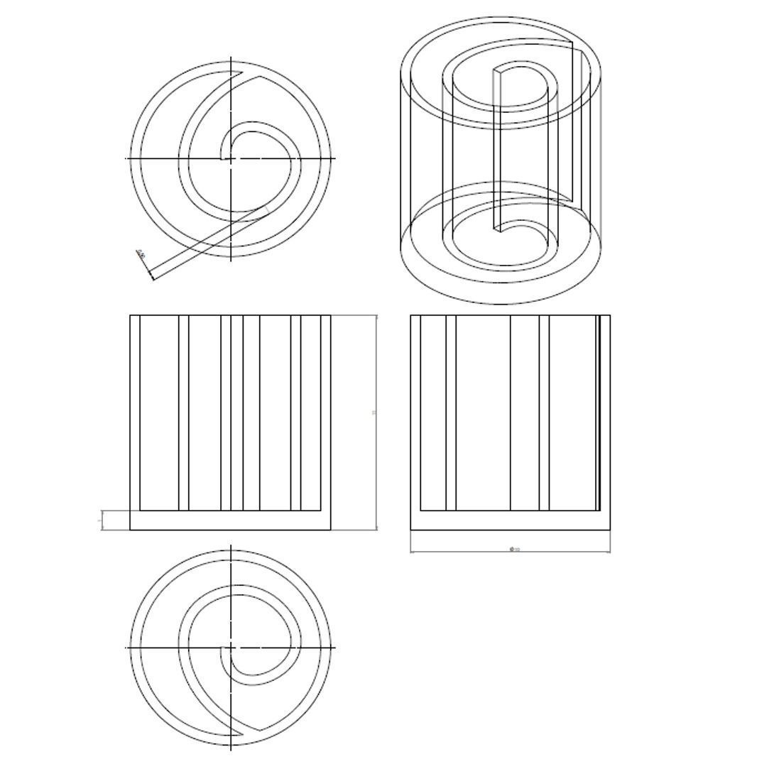 Labyrinth Pen Holder Simple  3D print model_6